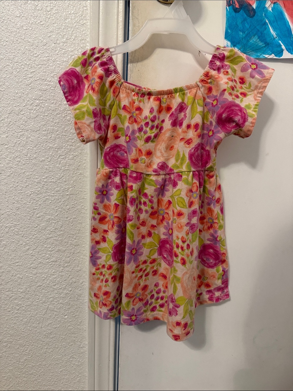 The Children's Place Floral Off-Shoulder Dress - Pink, Purple & Green